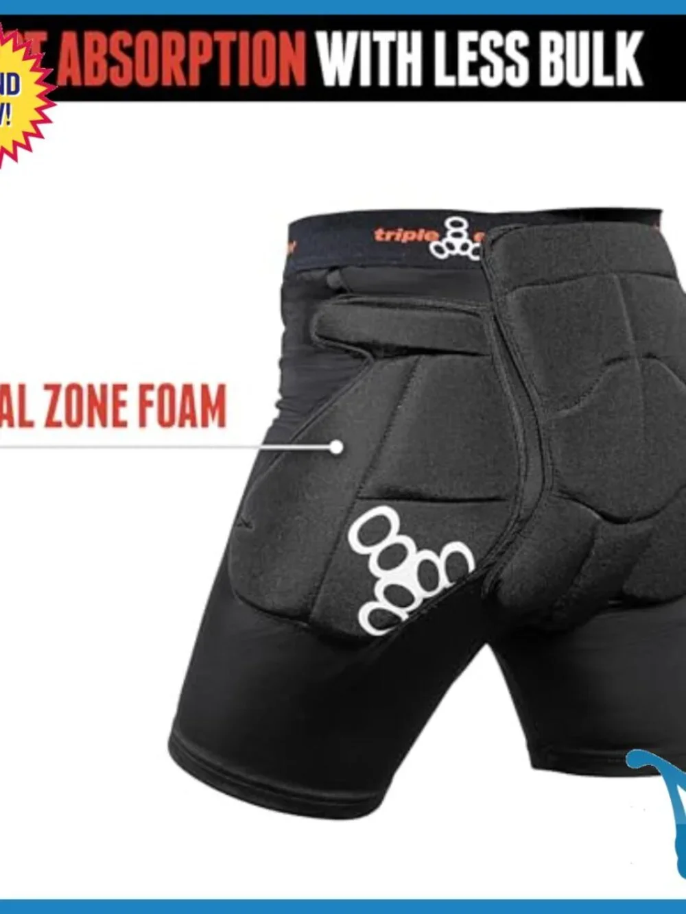 Unisex Padded Skate Shorts with Dual Zone Foam Protection for Multi-Sport